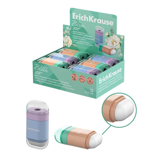 Picture of ERICHKRAUSE PASTEL BLOOM SHARPENER WITH CONTAINER AND ERASER